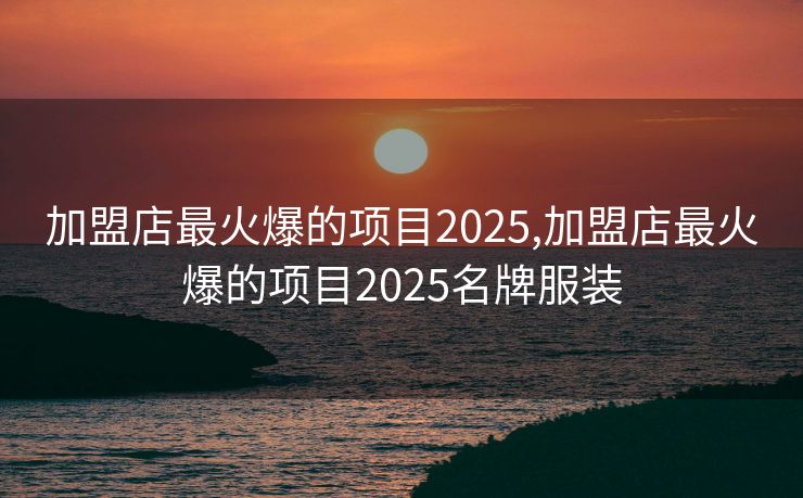 加盟店最火爆的项目2025,加盟店最火爆的项目2025名牌服装