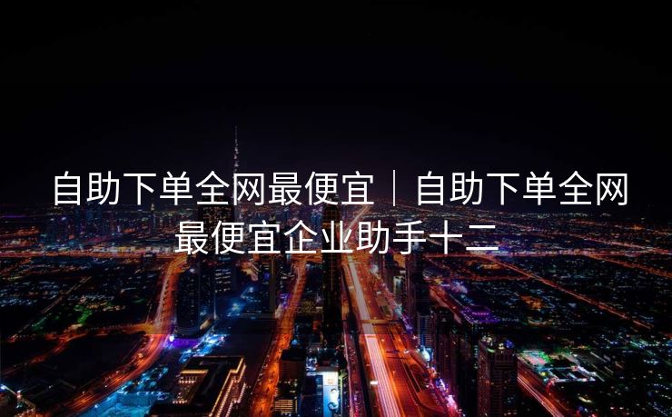 自助下单全网最便宜｜自助下单全网最便宜企业助手十二