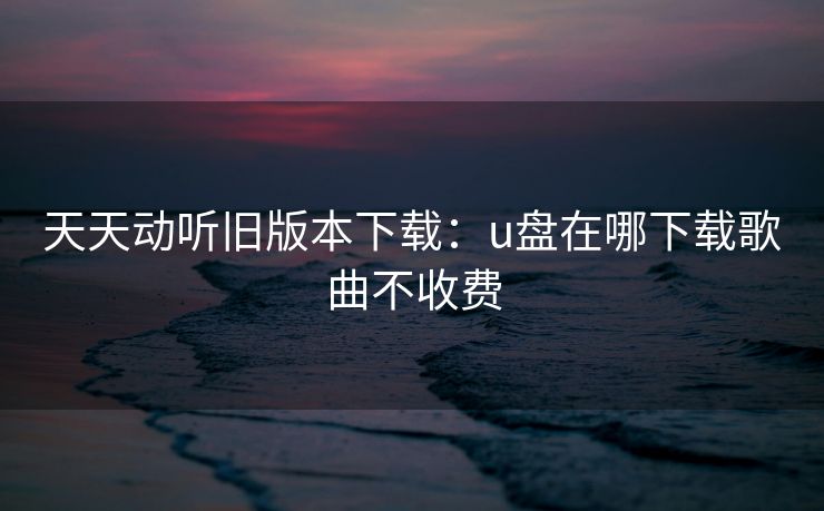 天天动听旧版本下载：u盘在哪下载歌曲不收费