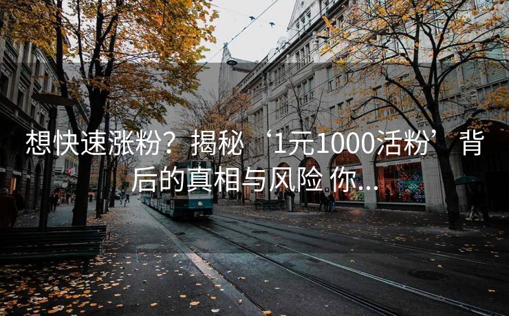 想快速涨粉？揭秘‘1元1000活粉’背后的真相与风险 你...
