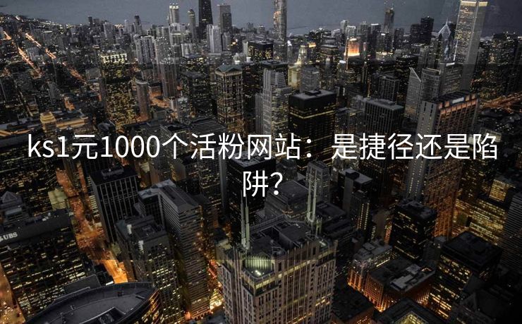 ks1元1000个活粉网站:是捷径还是陷阱?