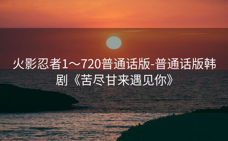 火影忍者1～720普通话版-普通话版韩剧《苦尽甘来遇见你》