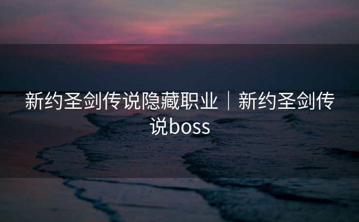 新约圣剑传说隐藏职业｜新约圣剑传说boss