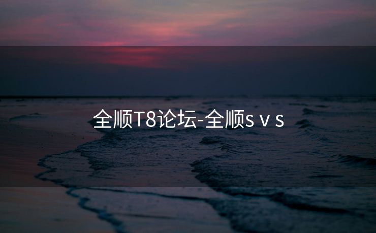 全顺T8论坛-全顺sⅴs