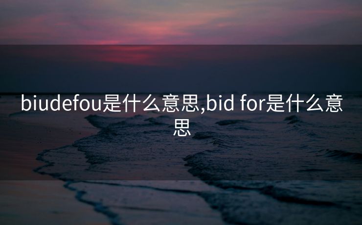 biudefou是什么意思,bid for是什么意思