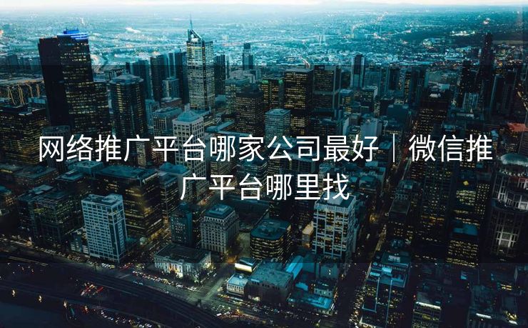 详细阅读:网络推广平台哪家公司最好|微信推广平台哪里找 网络推广平台哪家公司最好|微信推广平台哪里找